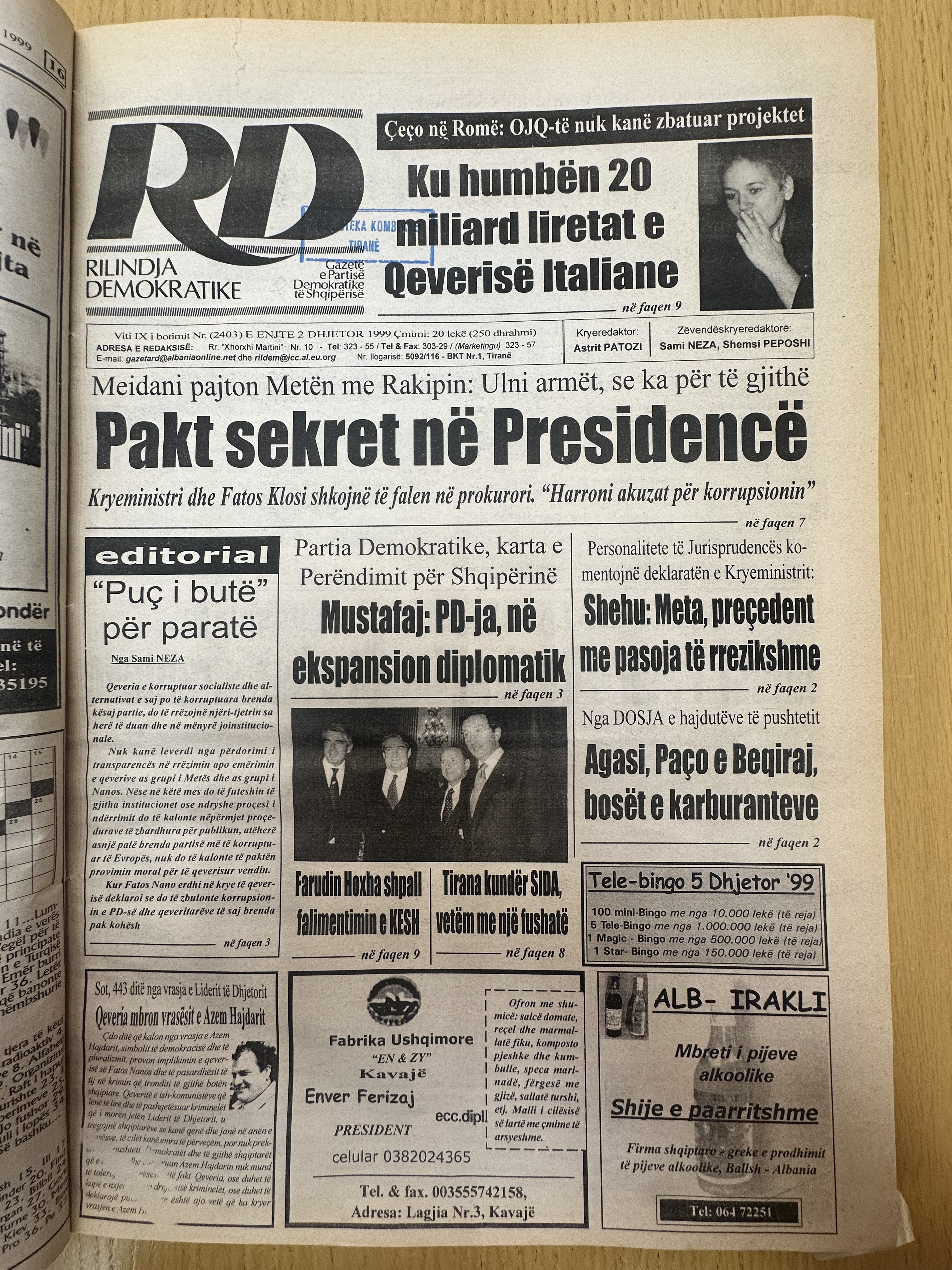 Rilindja Demokratike 1999-12-02